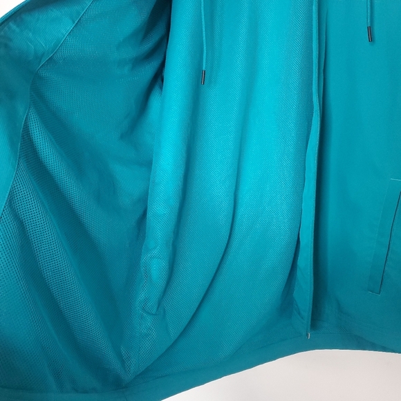 Under Armour Mens Windbreaker Size Large Teal Hooded Rain Jacket Outdoor Hiking - Picture 11 of 12